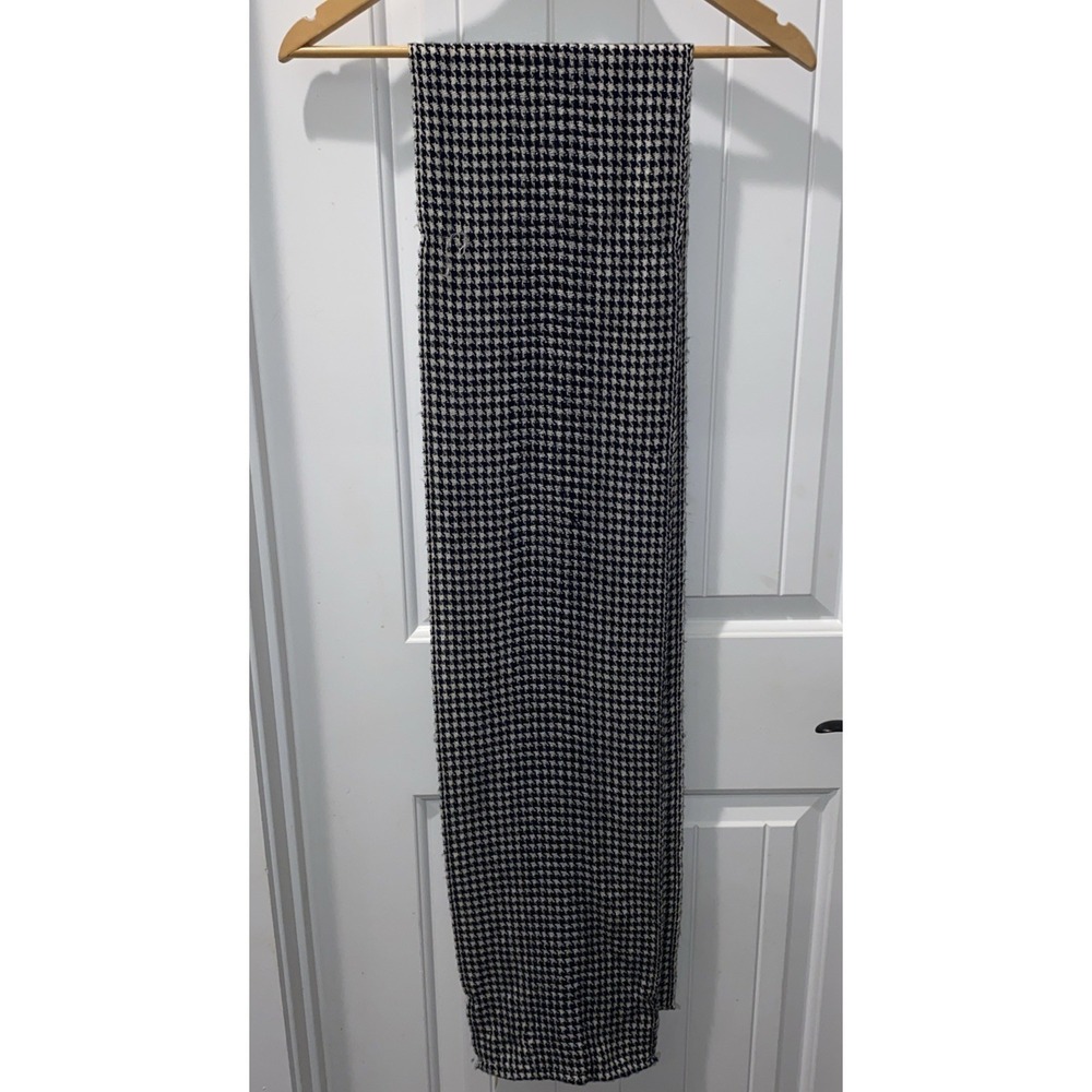 Lauren Ralph Lauren Black And White Houndstooth Scarf 97% Wool